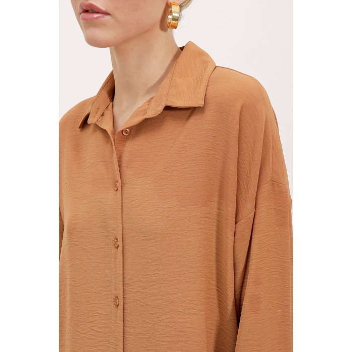 6593 Oversize İkili Takım - Taba