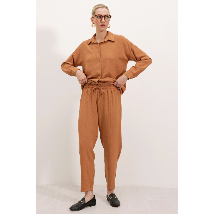 6593 Oversize İkili Takım - Taba