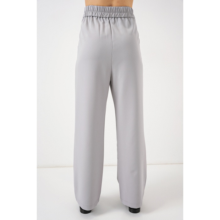 6612 Yüksek Bel Kumaş Pantolon - Gri