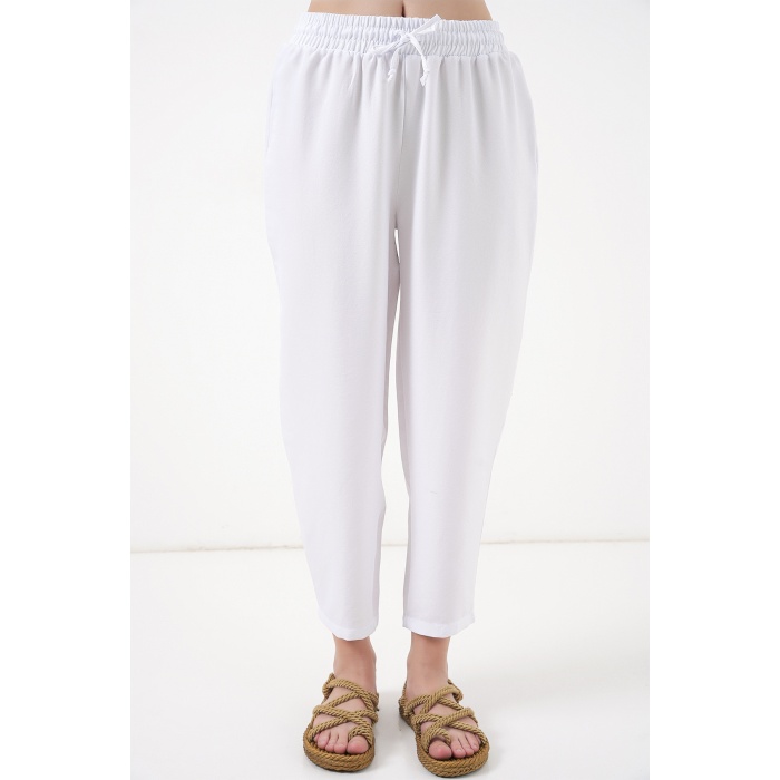 6622 Keten İkili Takım - Beyaz