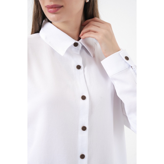 6622 Keten İkili Takım - Beyaz