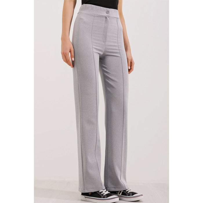 6629 Yüksek Bel Palazzo Pantolon - Gri