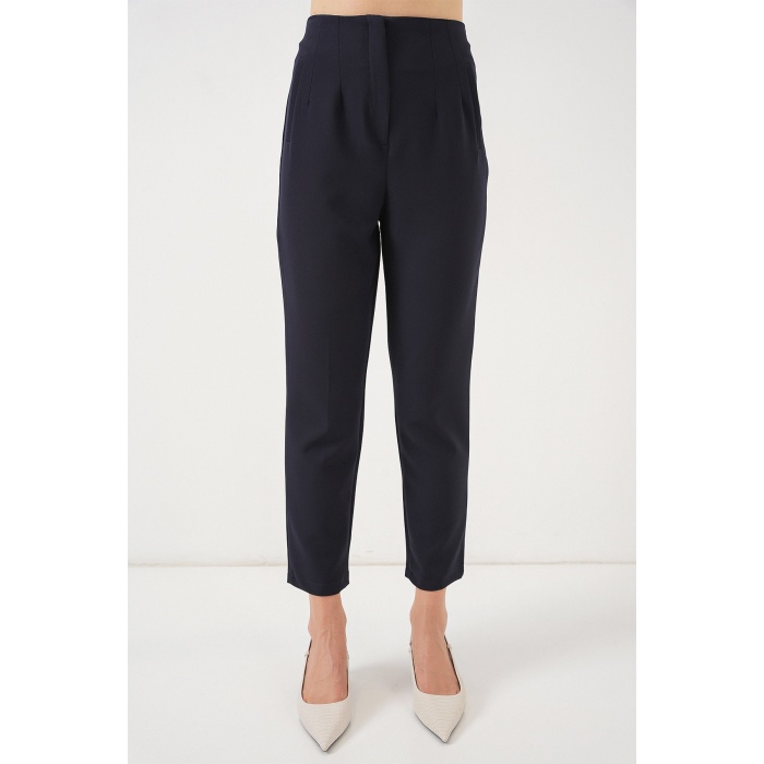 Kadın Lacivert Yüksek Bel Kumaş Pantolon 6650
