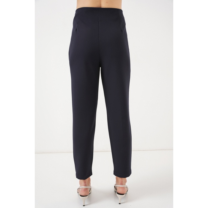 Kadın Lacivert Yüksek Bel Kumaş Pantolon 6650
