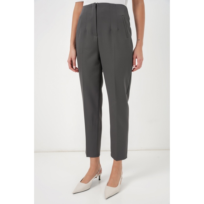 6650 Yüksek Bel Kumaş Pantolon - Antrasit