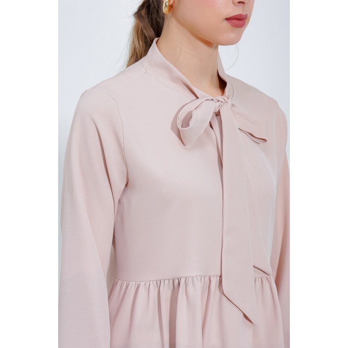 Kadın Krem Örme Pantolon Tunik Alt Üst Takım 6654