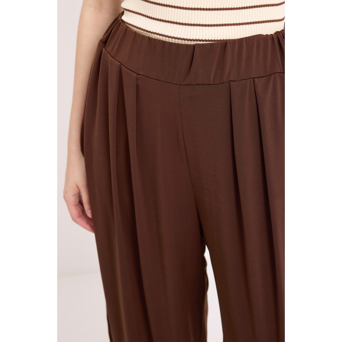 Kadın Kahverengi Şalvar Pantolon 6659