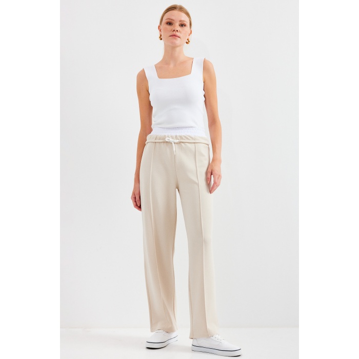 6662 Çımalı Pantolon - Krem