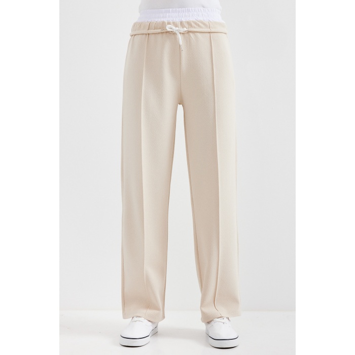 6662 Çımalı Pantolon - Krem