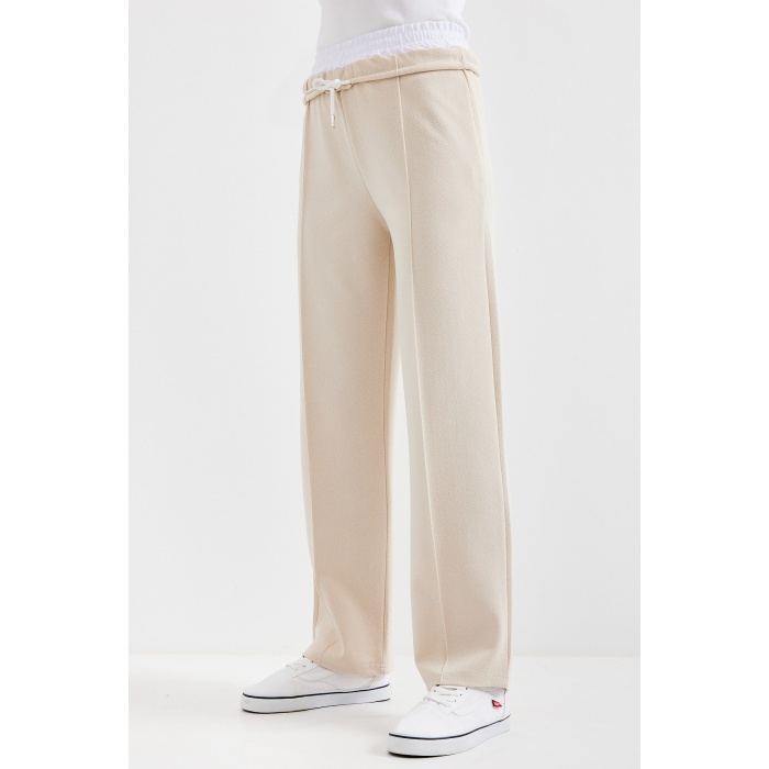 6662 Çımalı Pantolon - Krem