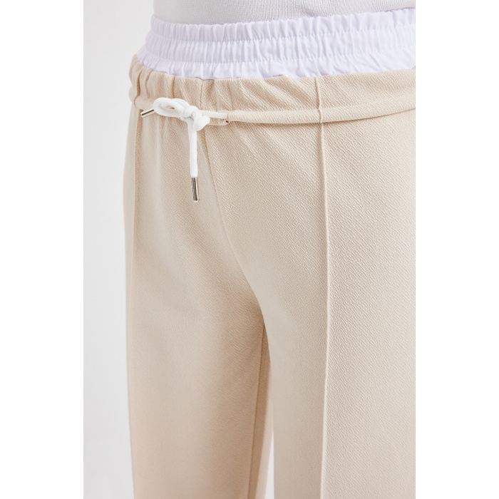 6662 Çımalı Pantolon - Krem