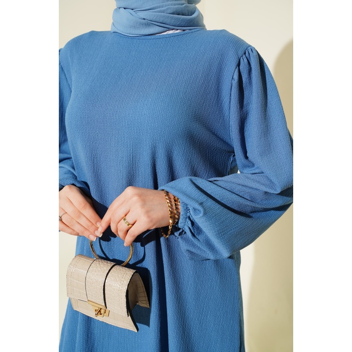 Kadın İndigo Tunik Pantolon Alt Üst Takım 6663