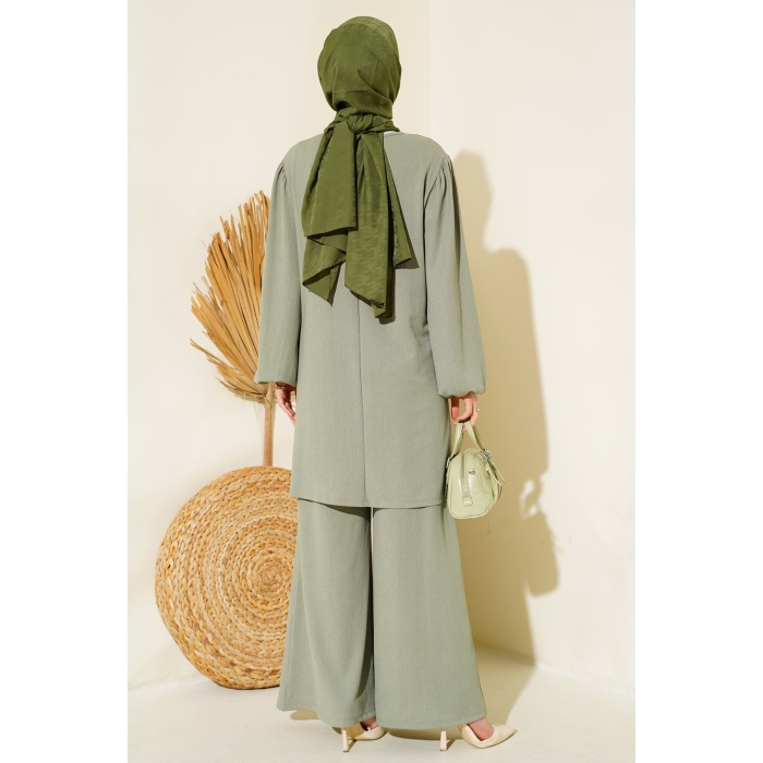 Kadın Çağla Yeşili Tunik Pantolon Alt Üst Takım 6663