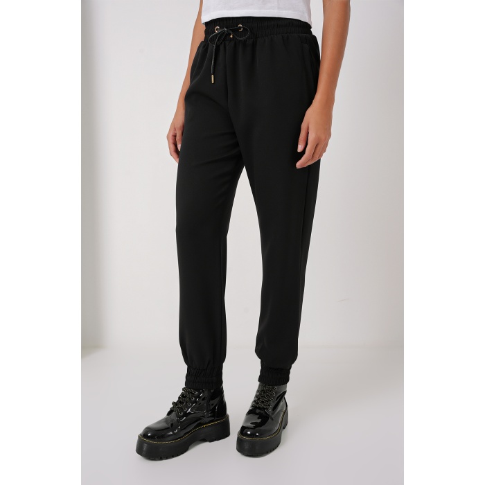 6674 Paçası Lastikli Eşofman Altı - Siyah