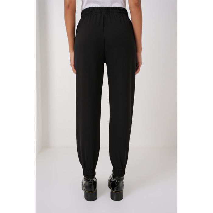 6674 Paçası Lastikli Eşofman Altı - Siyah