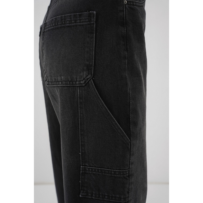 Kadın Yüksek Bel Kot Pantolon 6701 - Siyah