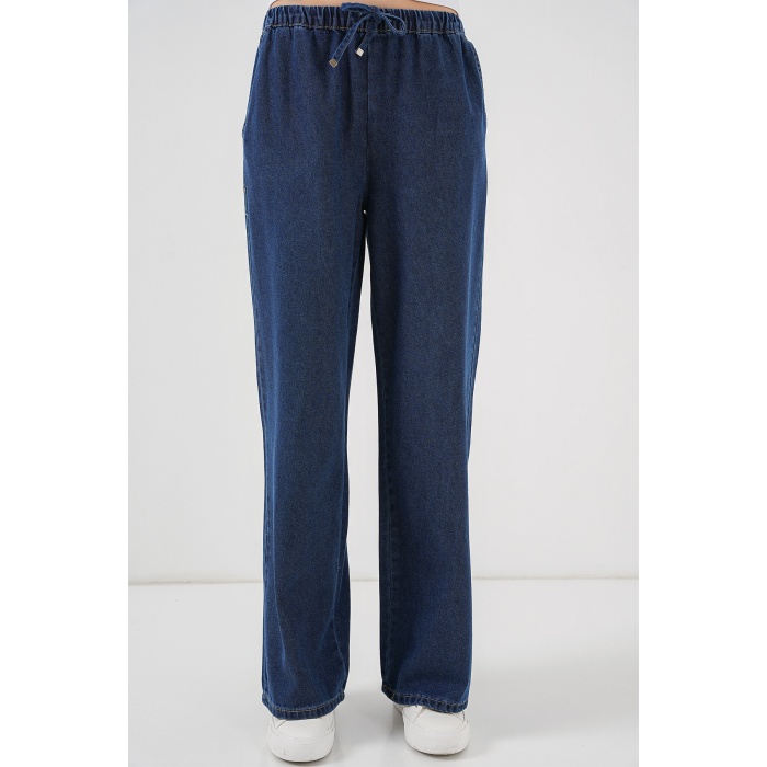 Kadın Geniş Paça Kot Pantolon 6706 - A.Lacivert