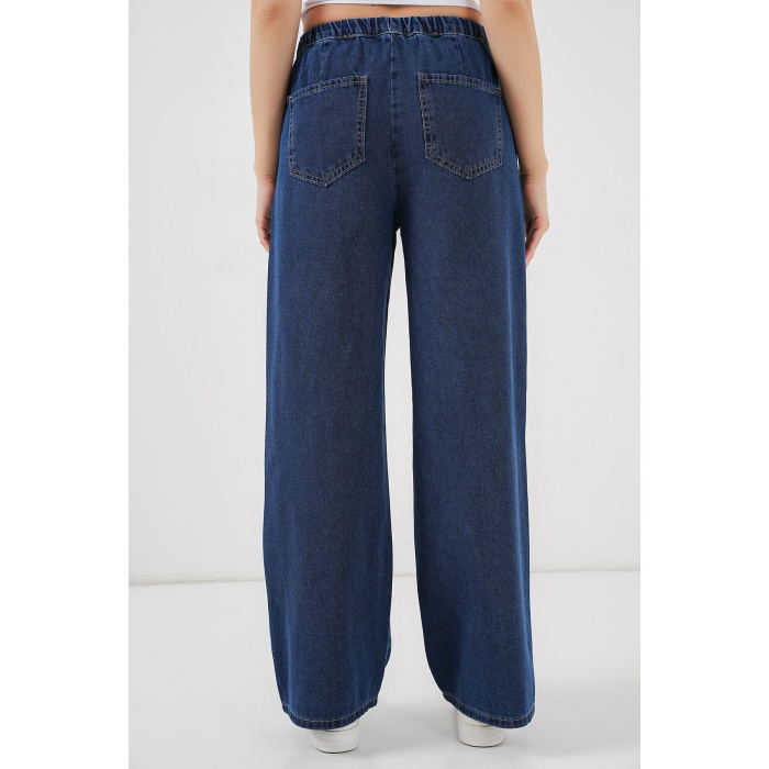 Kadın Geniş Paça Kot Pantolon 6706 - A.Lacivert