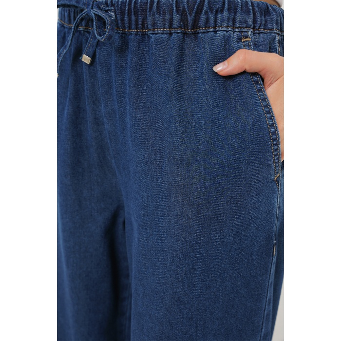 Kadın Geniş Paça Kot Pantolon 6706 - A.Lacivert