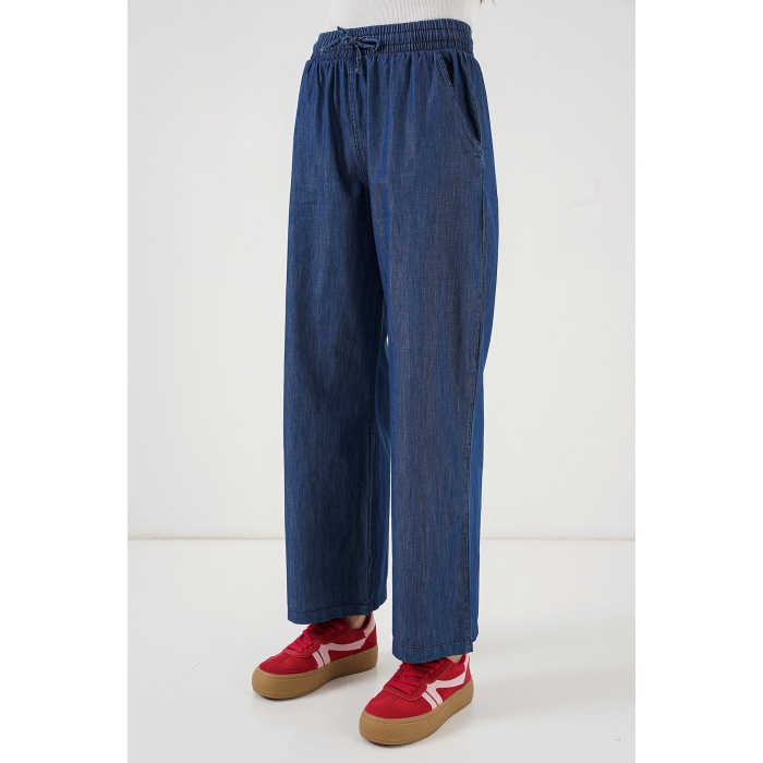 Kadın Rahat Kalıp Kot Pantolon 6707 - Lacivert