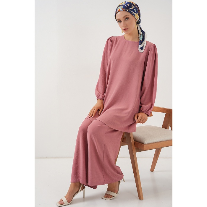 Ayrobin Tunik Pantolon Alt Üst Takım 6712 - Pembe