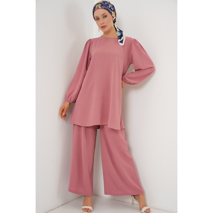 Ayrobin Tunik Pantolon Alt Üst Takım 6712 - Pembe