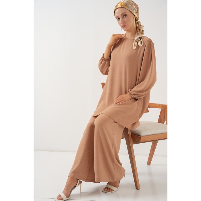 Ayrobin Tunik Pantolon Alt Üst Takım 6712 - Vizon