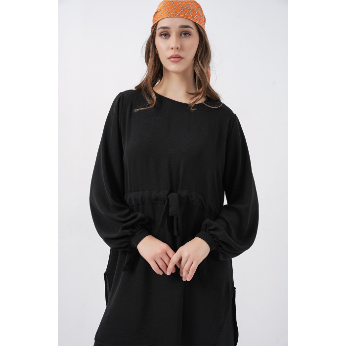 Kadın Uzun Tunik Pantolon İkili Takım 6719 - Siyah