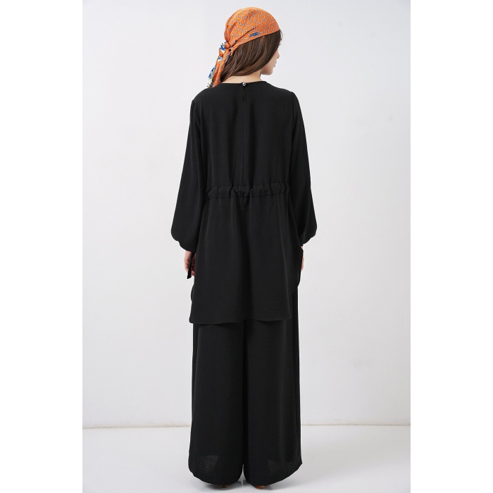 Kadın Uzun Tunik Pantolon İkili Takım 6719 - Siyah