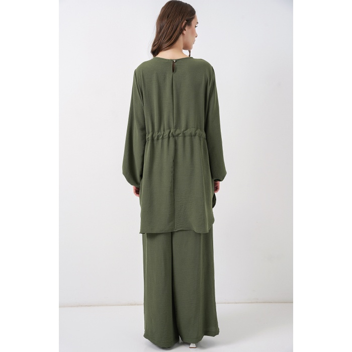Kadın Uzun Tunik Pantolon İkili Takım 6719 - Haki