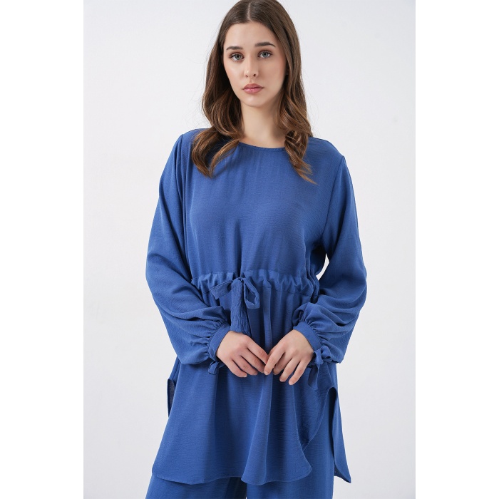 Kadın Uzun Tunik Pantolon İkili Takım 6719 - İndigo