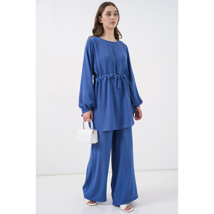 Kadın Uzun Tunik Pantolon İkili Takım 6719 - İndigo
