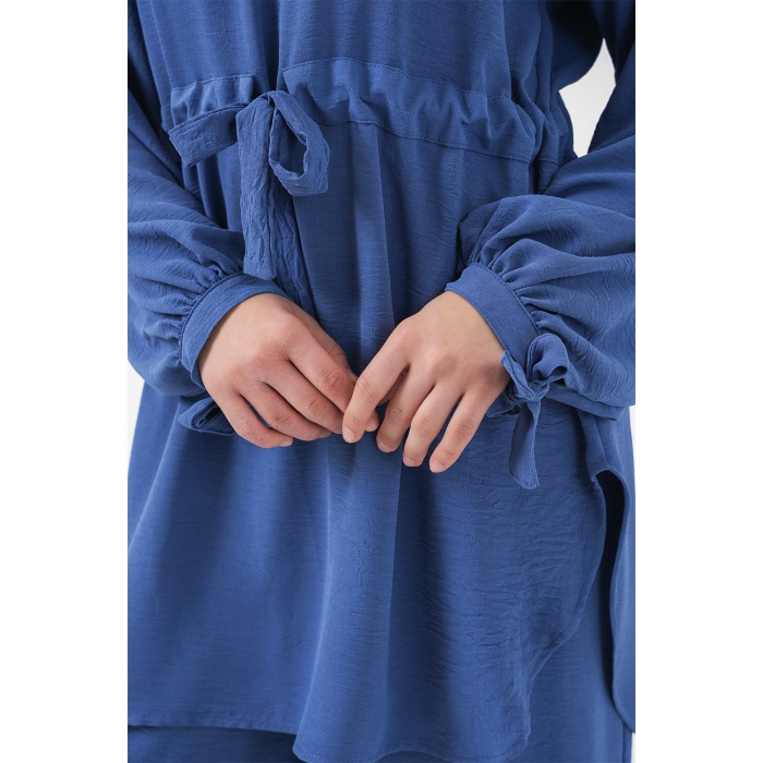 Kadın Uzun Tunik Pantolon İkili Takım 6719 - İndigo