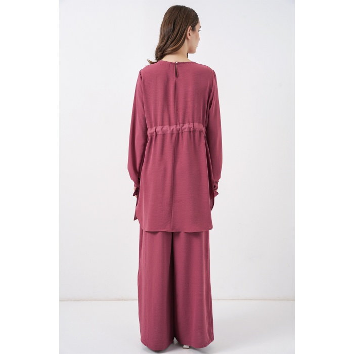 Kadın Uzun Tunik Pantolon İkili Takım 6719 - Gül Kurusu