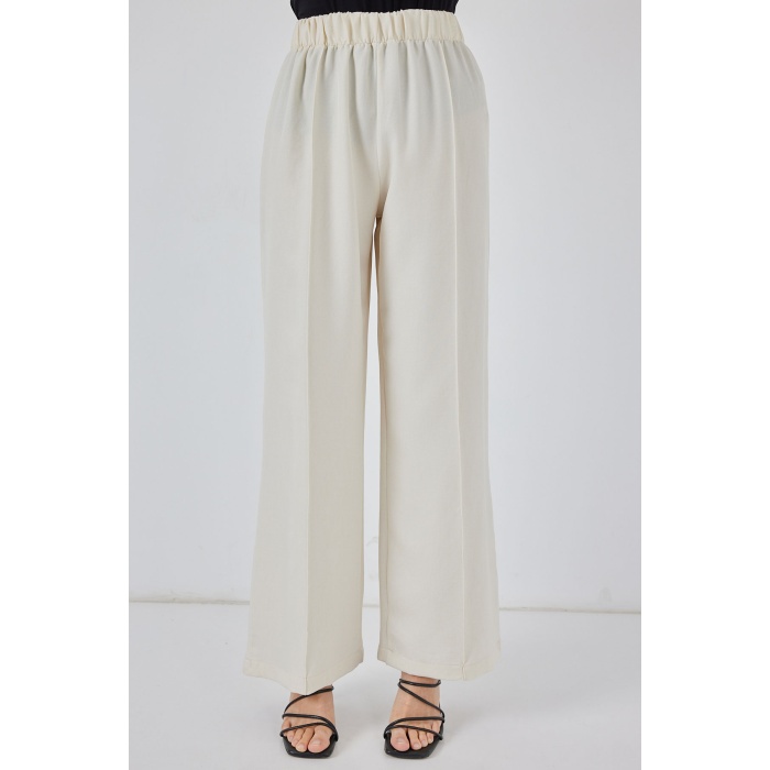 Kadın Keten Kimono İkili Takım 6727 - Ekru