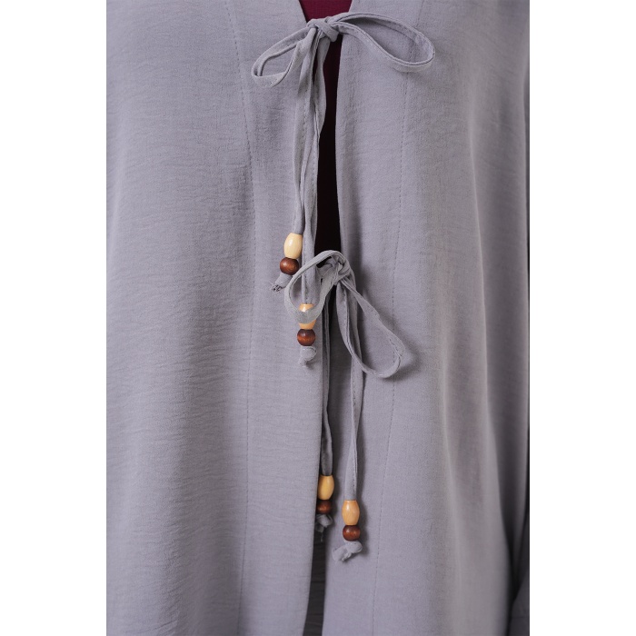 Kadın Ayrobin Kimono Pantolon İkili Takım 6739 - Gri