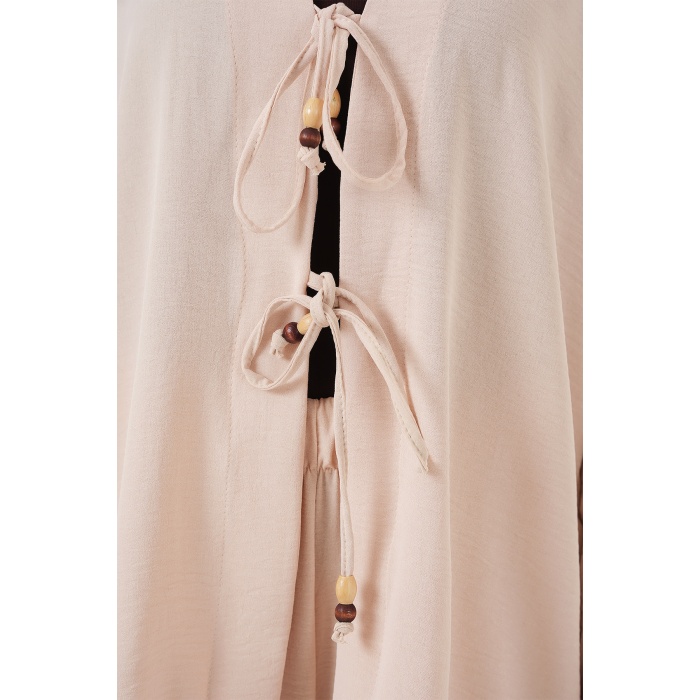 Kadın Ayrobin Kimono Pantolon İkili Takım 6739 - Krem