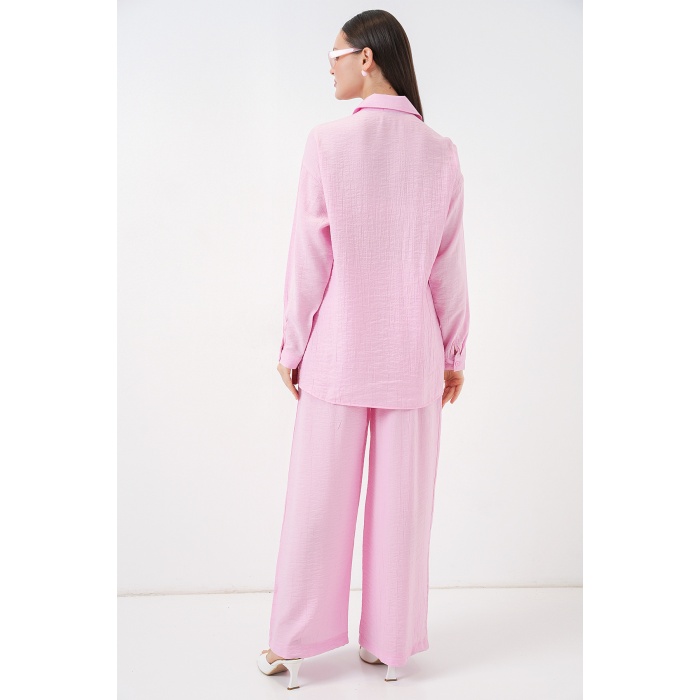 Kadın Bağcıklı Tunik Pantolon İkili Takım 6752 - Pudra