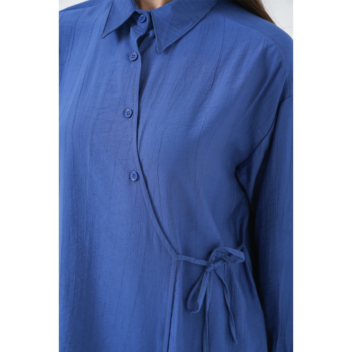 Kadın Bağcıklı Tunik Pantolon İkili Takım 6752 - İndigo