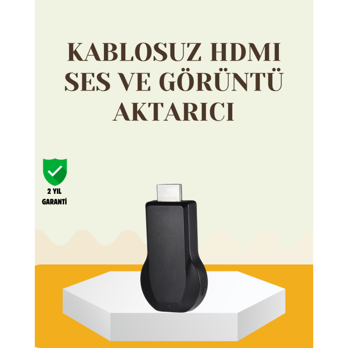Kompakt HDMI Kablosuz Dongle – 1080p Görüntü ve Plug‑and‑Play Kurulum