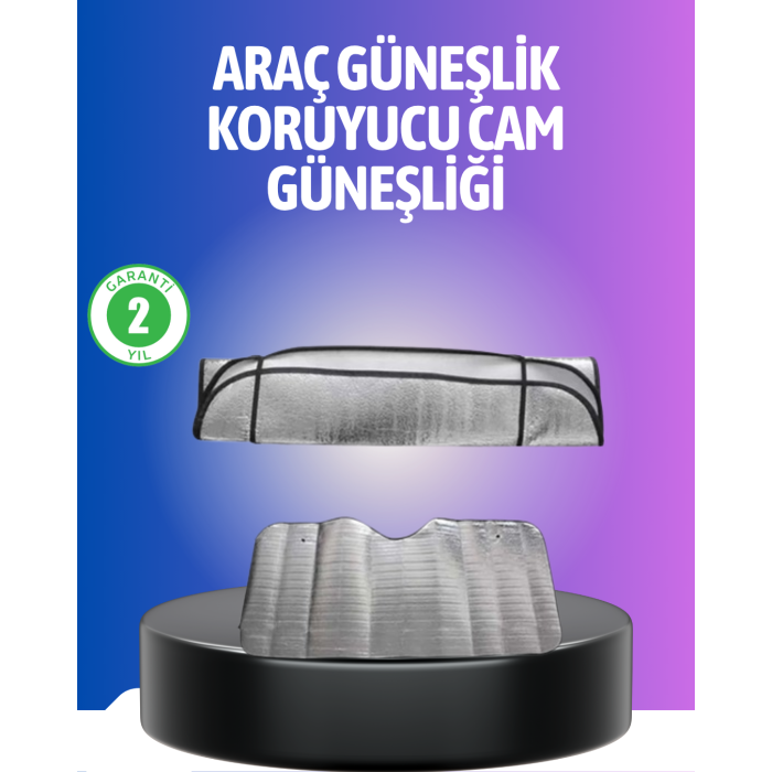 Metalize Reflektör Yüzeyli UV Koruyucu Araç Güneşliği – Serin ve Güvenli Sürüşler İçin