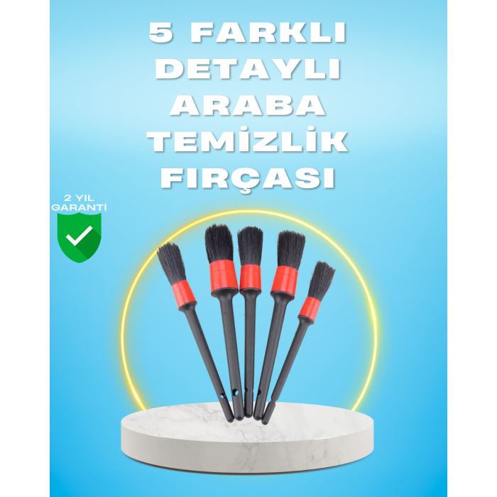 5li Araba Temizlik Fırçaları-Farklı Boyutlu Fırçalarla Derinlemesine Temizlik