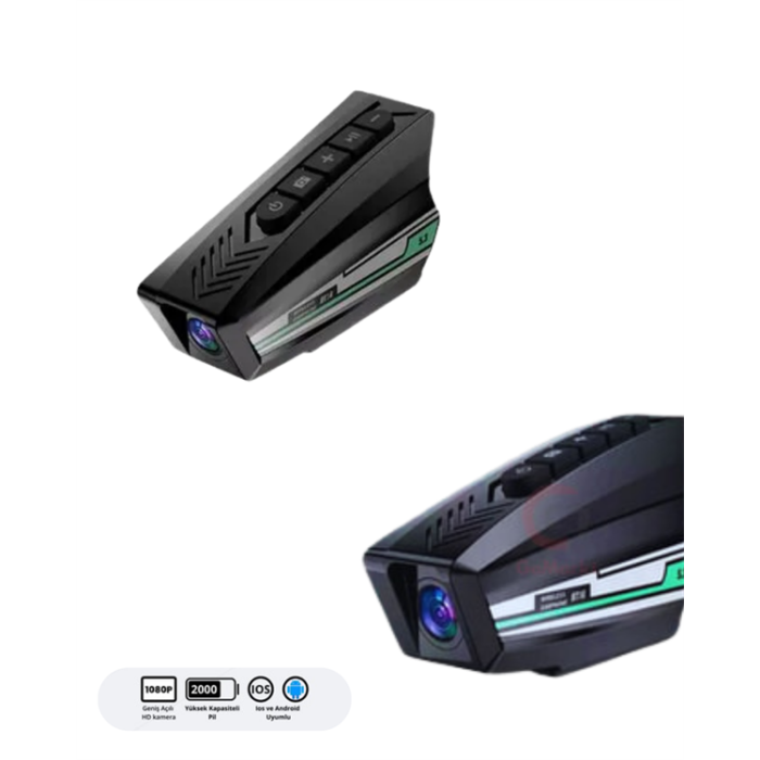 BT16 Dashcam Özellikli Kask Kamerası – WiFi, Sesli Komut, HD Kayıt
