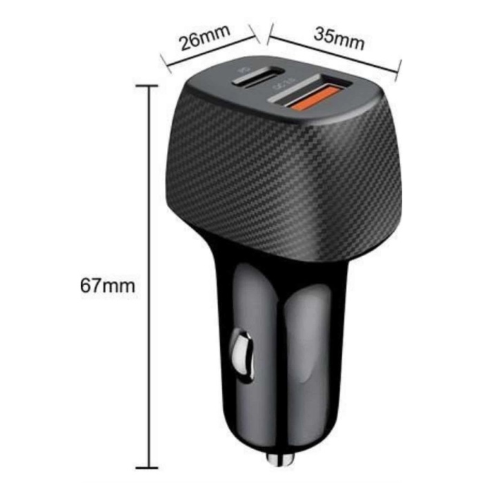 Araç İçi Hızlı Şarj Soketi 38W Oto Çakmaklık Type-C Araba Çakmaklık