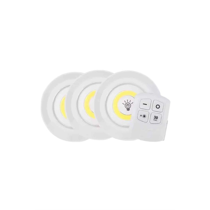 Led Lamba 3lü Uzaktan Kumandalı Yapışkanlı