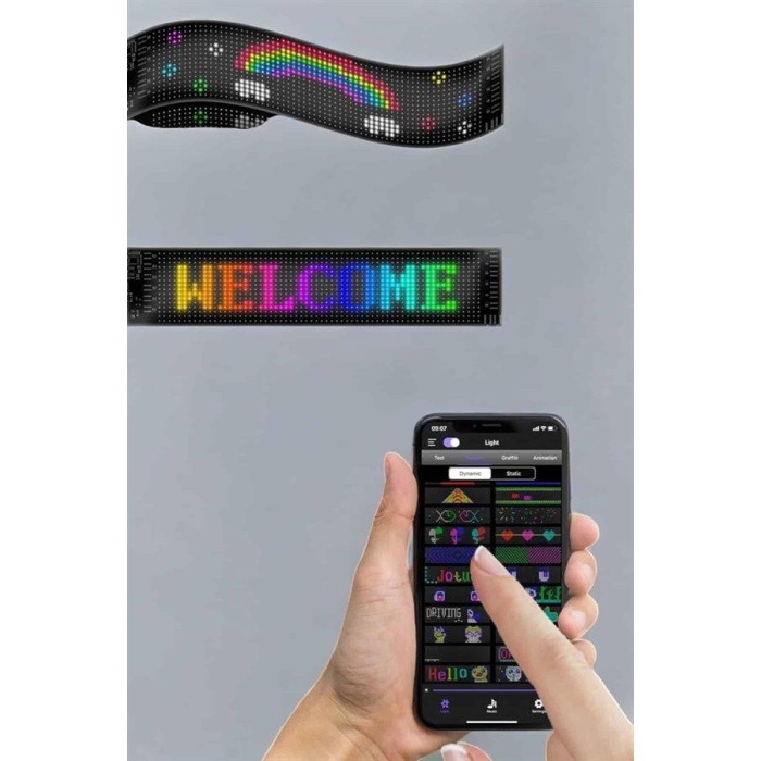 Otomobil Uyumlu Led Matrix Dijital Ekran Bluetooth Bağlantılı
