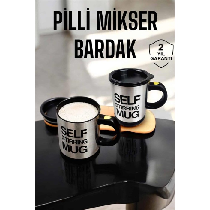 Mikser Kupa Yazılı Mug Bardak Karıştırma Özelliği