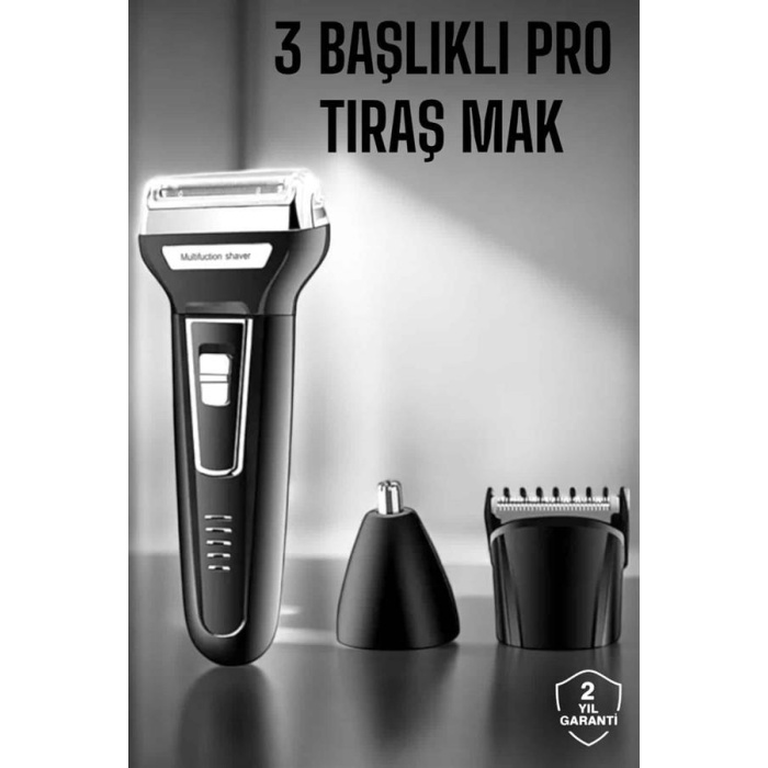 3 Başlıklı Kulak Ve Burun Tıraş Makinesi Erkeklere Özel
