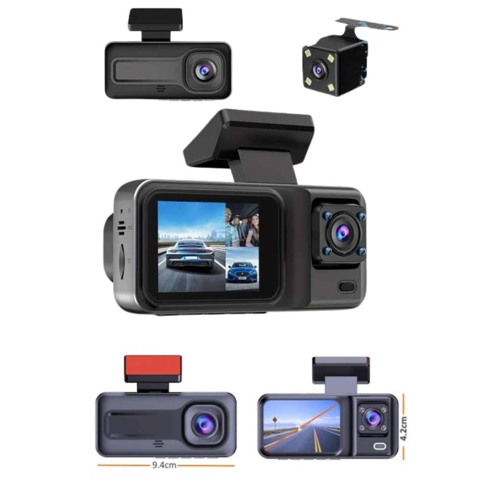 DVR Araç İçi Kamera Ön ve İç Kamera 2 İnç Ekranlı Çift Kamera