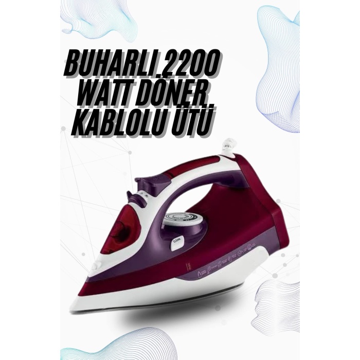 Buharlı Kablolu Ütü 2200 Watt Kireçlenme Önleyici Şok Buharlı